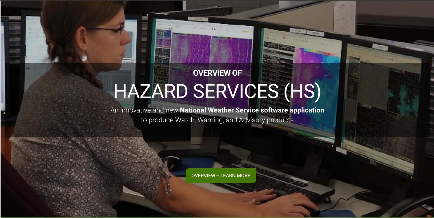 Photo of NWS forecaster using Hazard Services